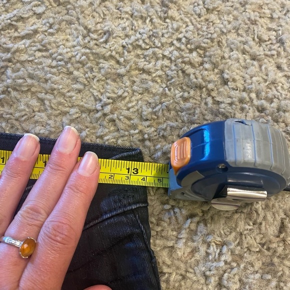 R13 Women’s X Over Slim Jeans in Waxed Black Size 25 Gothic Denim Crossover - Picture 5 of 10